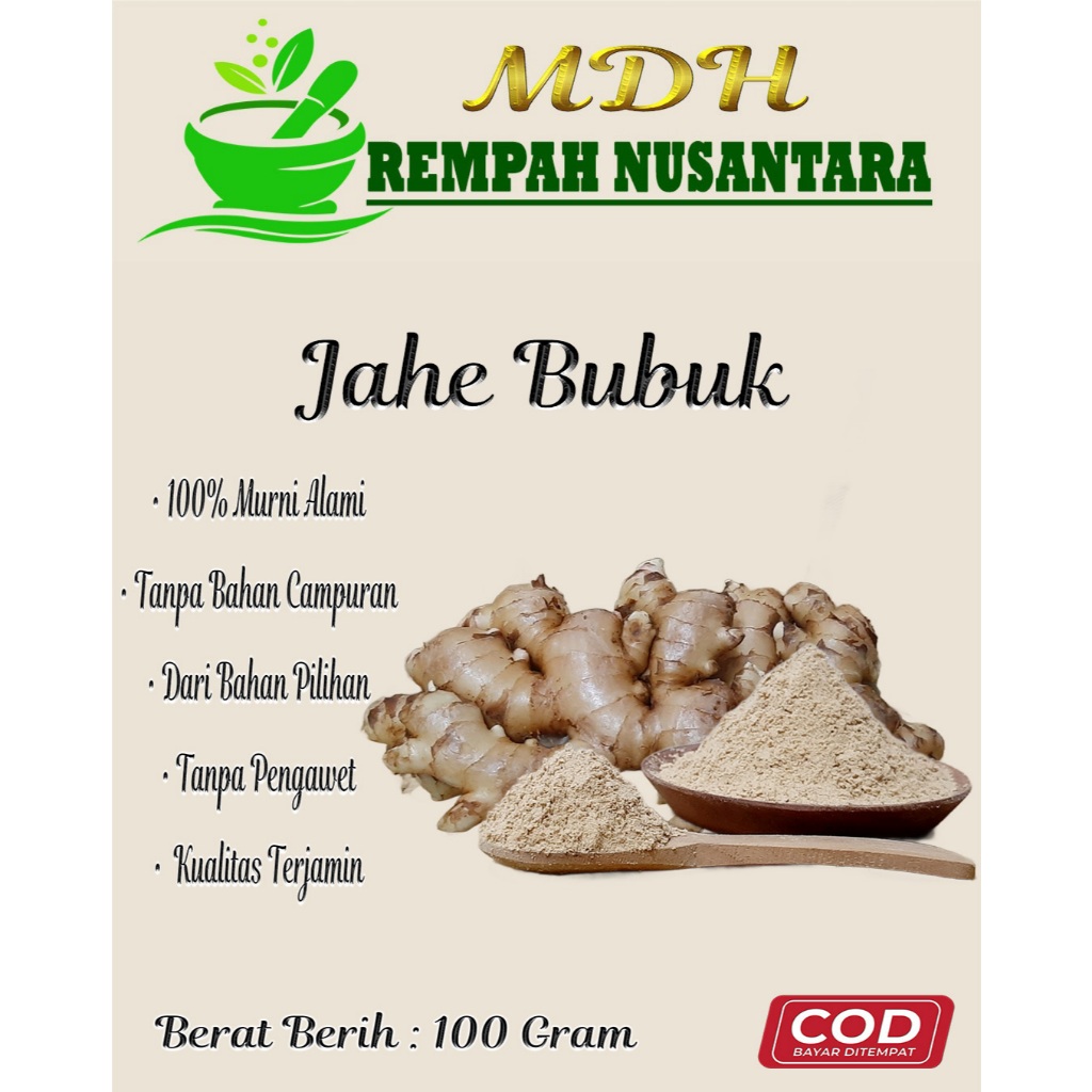 

JAHE BUBUK 100 GRAM ( FOOD DEHYDRATE ) - MURNI 100% DARI BAHAN PILIHAN