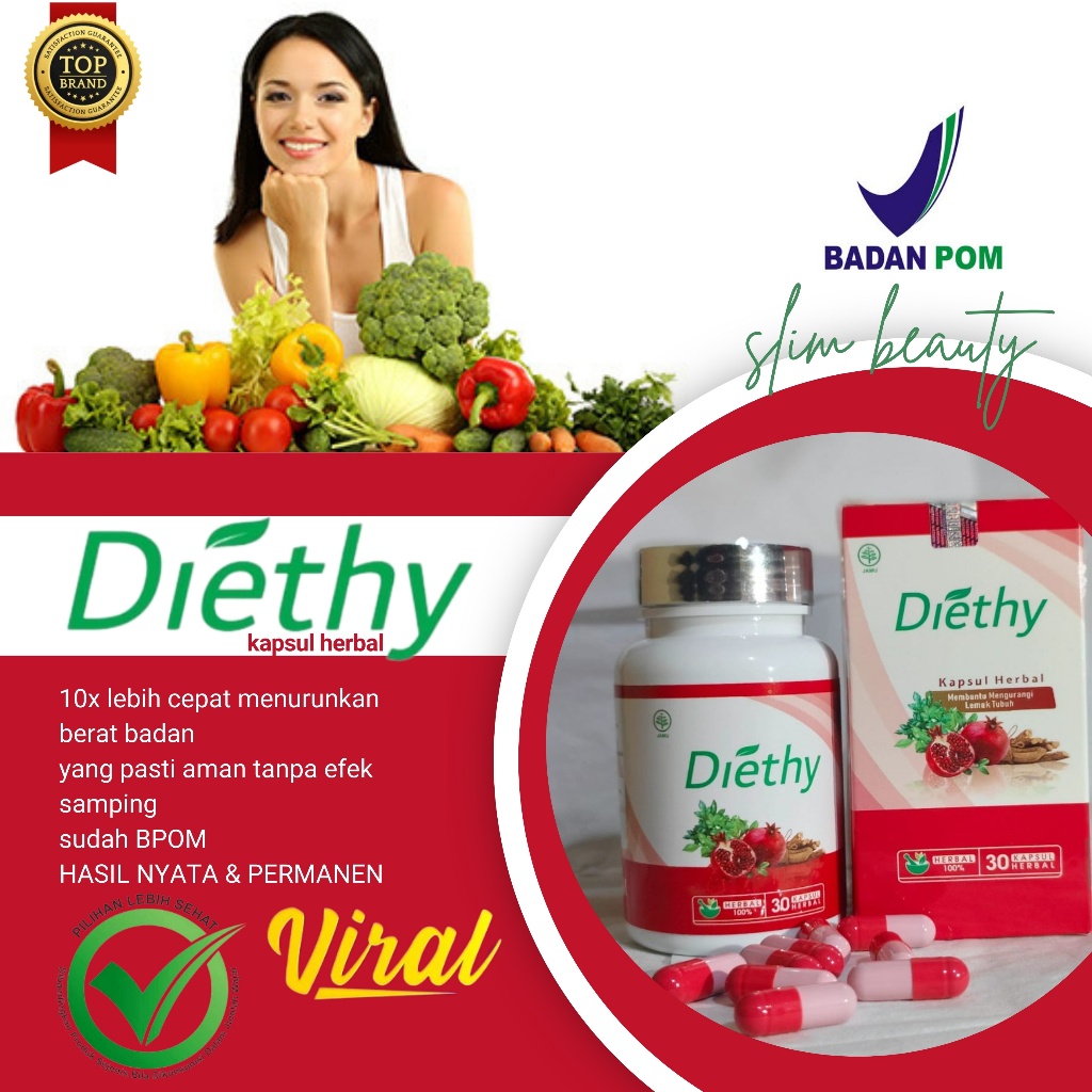 DIETHY BPOM OBAT DIET DI JAMIN AMPUH / HERBAL DETOX ORIGINAL / PIL DIET HERBAL / JAMU DIET PELANGSIN