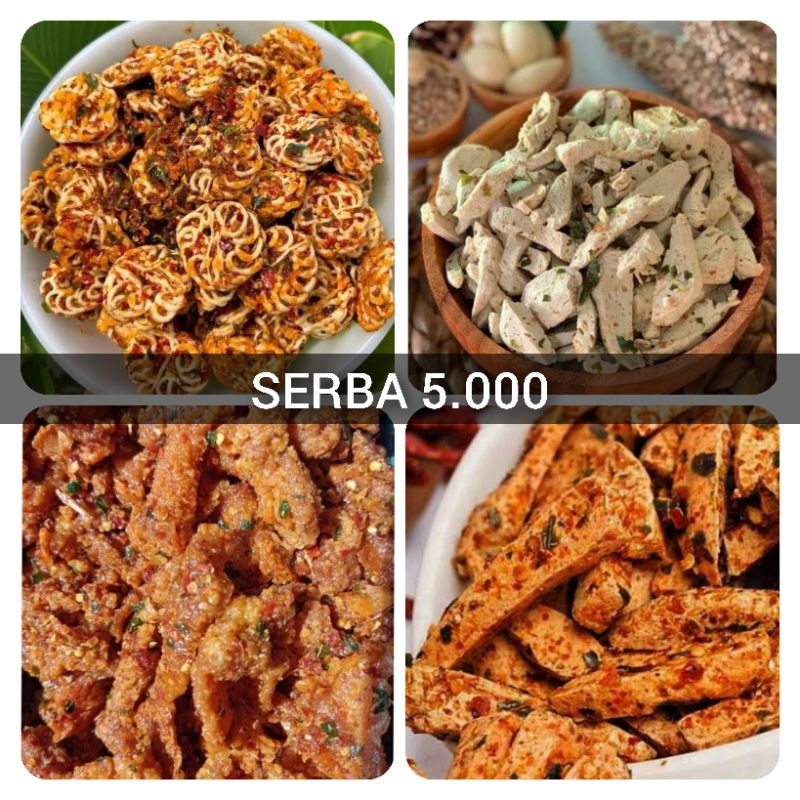 

CEMILAN 5000 SNACK PEDAS BASRENG PEDAS DAUN JERUK KERUPUK RAFAEL KERUPUK PEDO BASRENG ORIGINAL