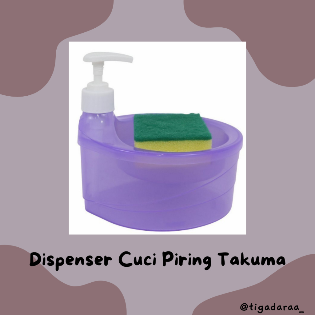 Dispenser Cuci Piring + Spons Takuma /  Tempat Sabun Cuci Piring + Spons