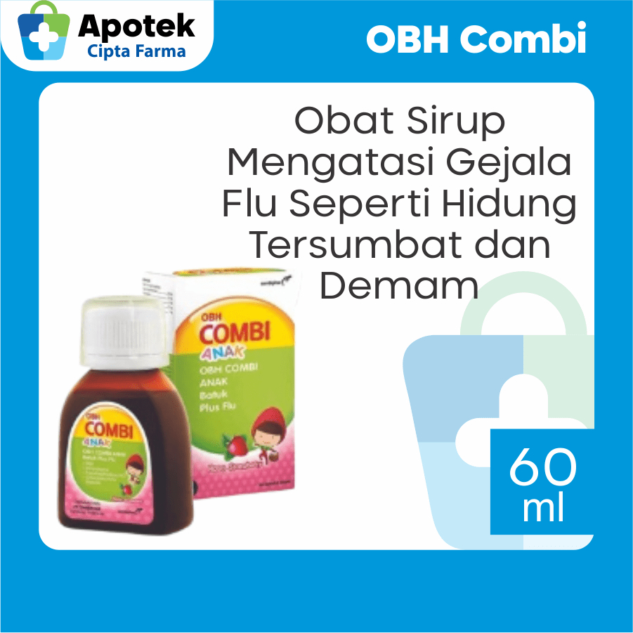 OBH Combi Anak Plus Flu Obat Batuk Anak Obat Demam Sakit Kepala Flu Pilek Hidung Tersumbat Paracetam