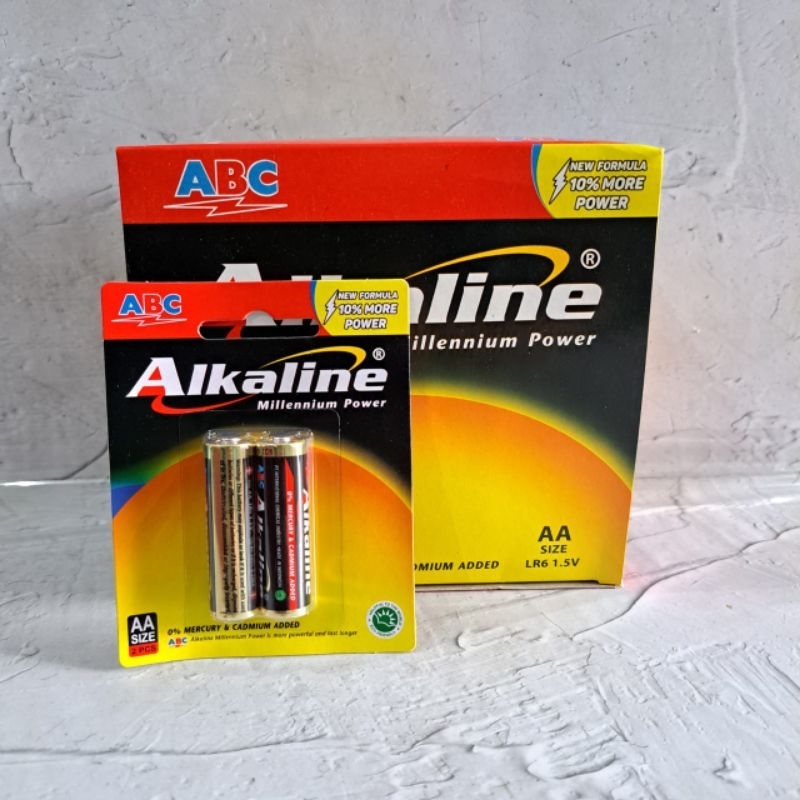 BARU (24SET) BATERAI ALKALINE AA MERK ABC 1 BOX