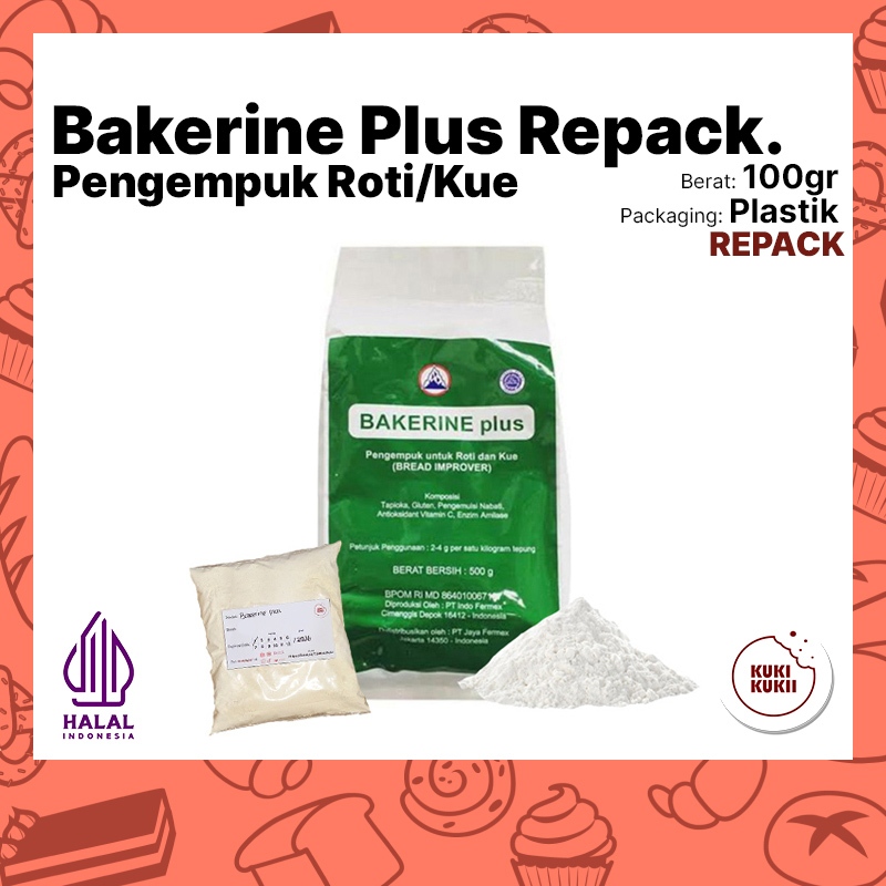 

Bakerine Plus pengempuk roti 100gr REPACK | Bakerine Plus bread improver 100 gram REPACK