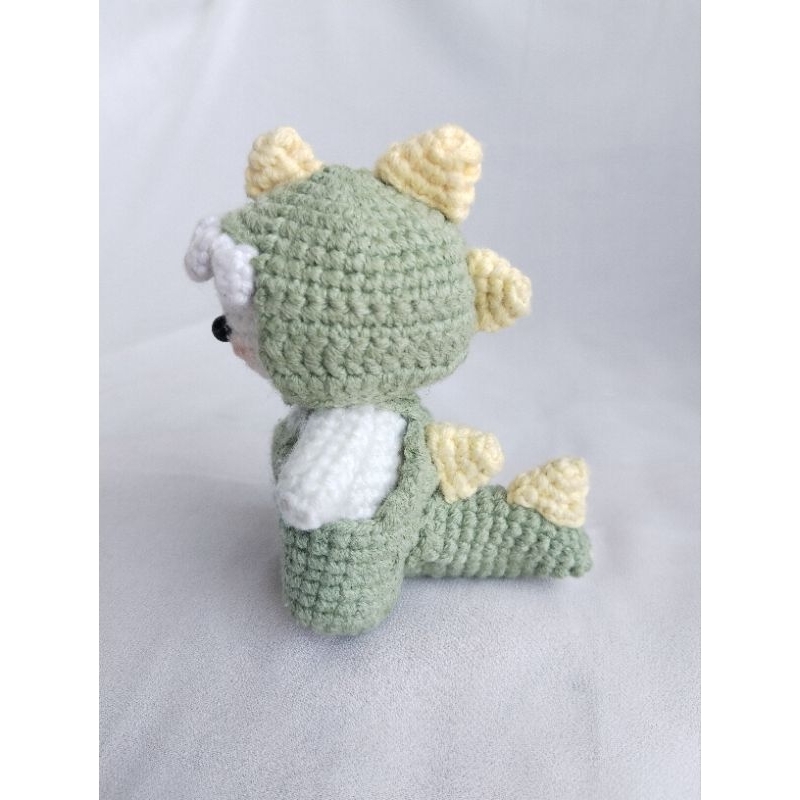 Ganci mini amigurumi boneka rajut Kelinci kostum Dinosaurus