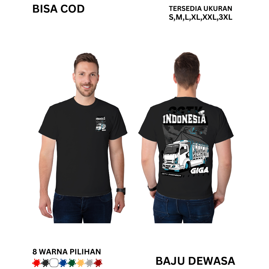 KAOS TSHIRT truk cctv indonesia giga series BAJU DISTRO 24S PREMIUM PRIA PEREMPUAN LENGAN PENDEK