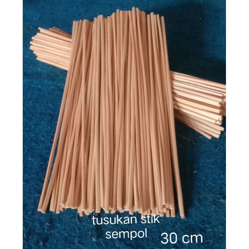 tusuk sate tusukan stik sempol ayam 30 cm tumpul tebal 3 mm per 100 tusuk