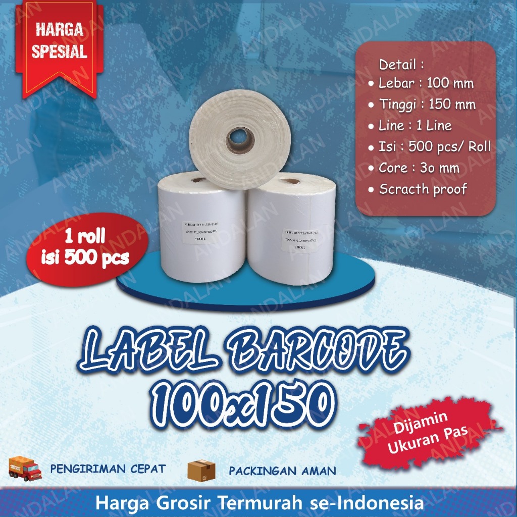 

Label Stiker Thermal Rol 100x150mm 500pcs
