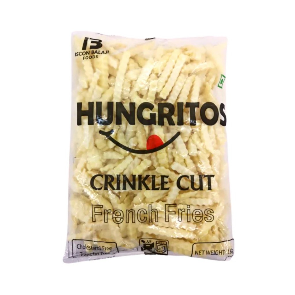 

HUNGRITOS CRINKLE CUT KEMASAN 2KG, KENTANG BEKU TEBAL PERPACK
