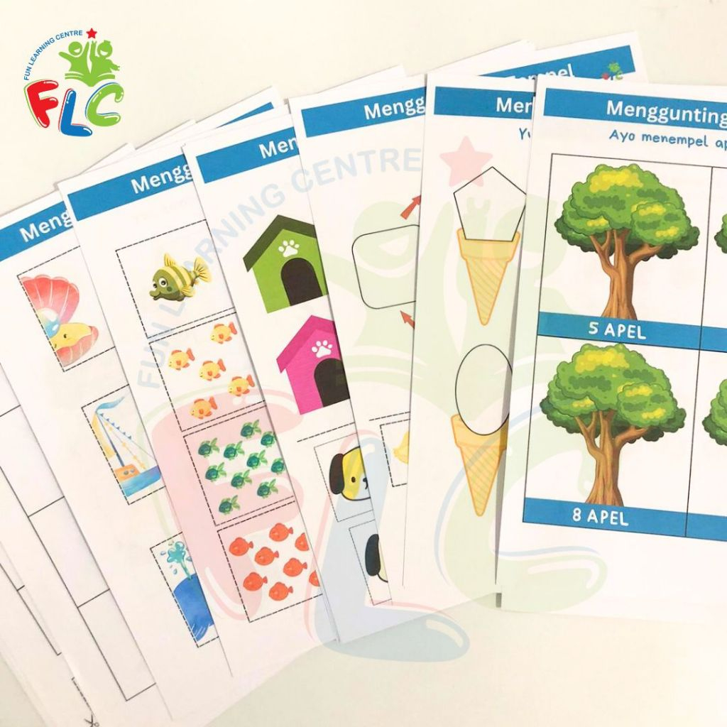Worksheet Anak  20 TEMA Aktivitas Menggunting Dan Menempel ANAK PAUD TK