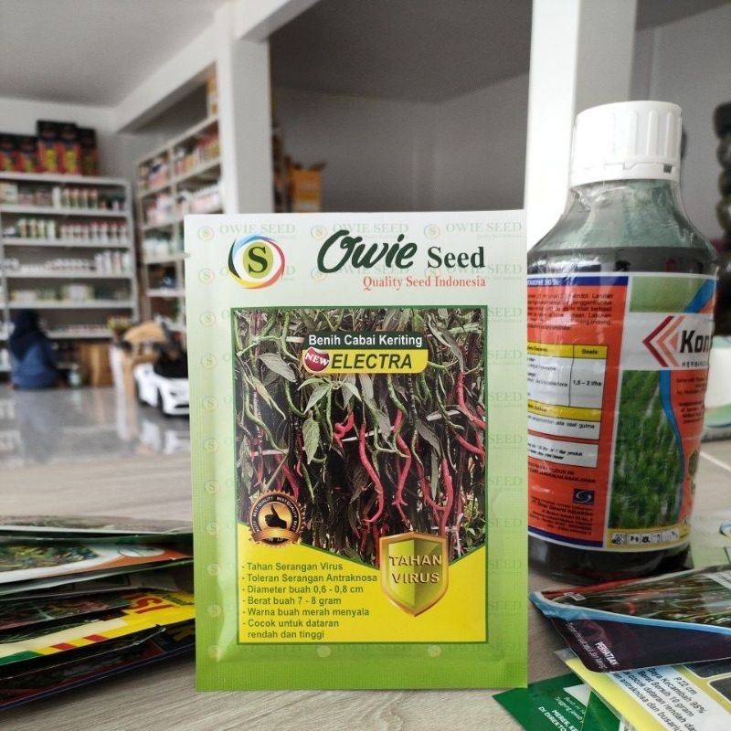 

Cabe Electra Cabe Kriting Tahan Virus Kuning Kemasan 12.5 gr Original Pabrik Cabe Elektra Owie Seed