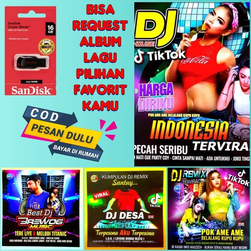 16GB ORIGINAL - PLESDISK LAGU DJ - LAGU DJ TERBARU - BISA REQUEST - MEMORI PELESDIS ISI LAGU - LAGU 