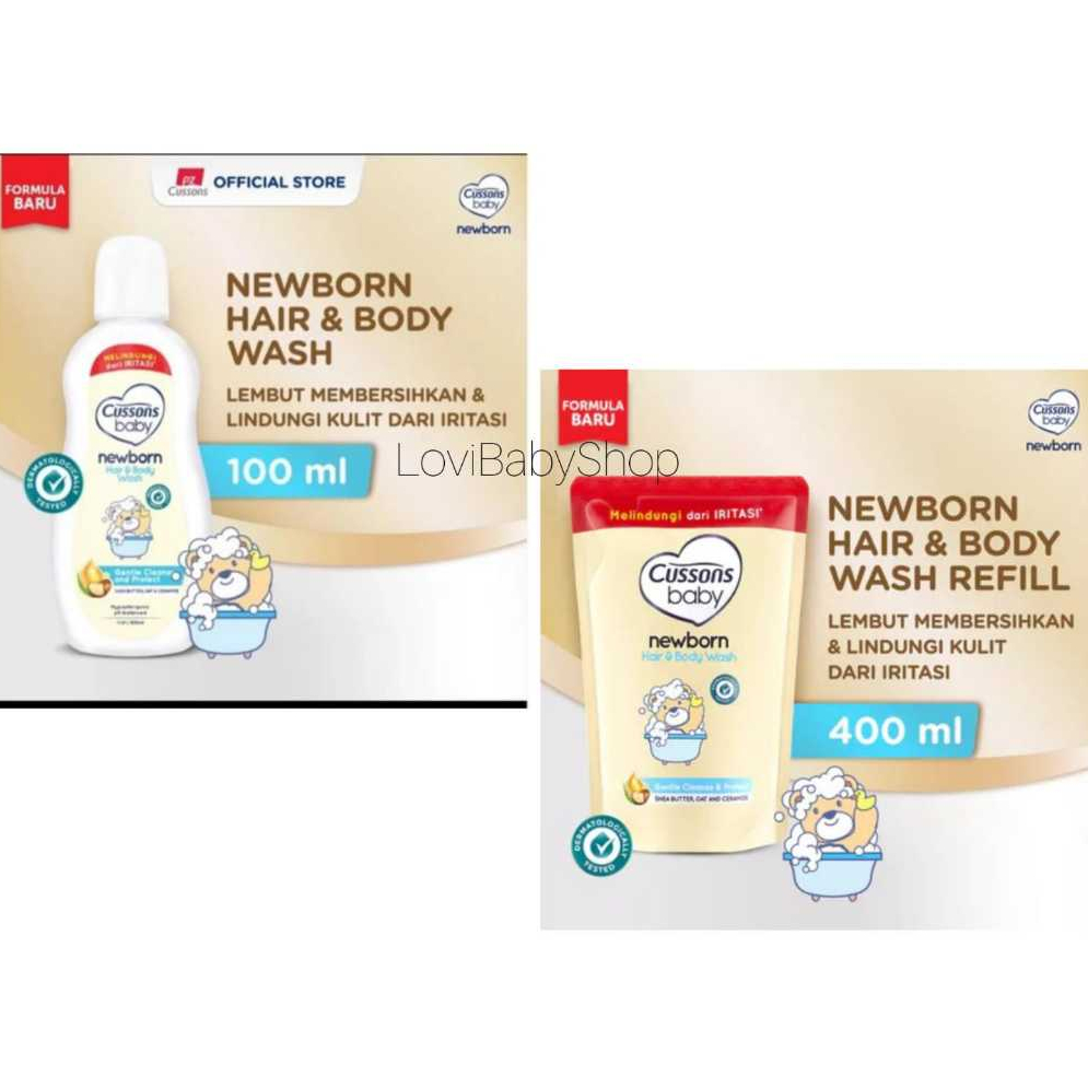 CUSSONS BABY HAIR AND BODY WASH 400ML REFILL NEWBORN#CUSSON Sabun Mandi Cair 2 in 1