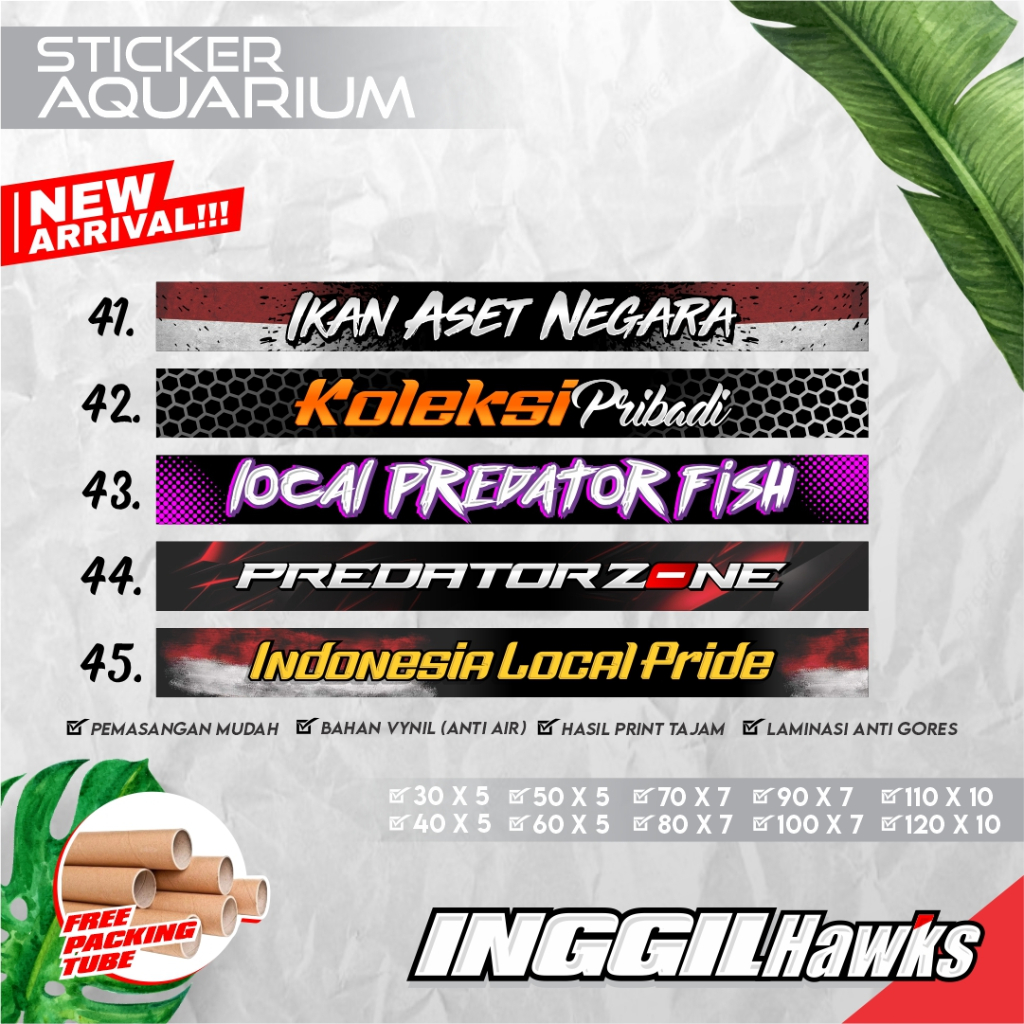 STICKER AQUARIUM CHANNA / STIKER PREDATOR