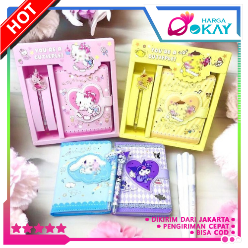 

HO Paket Alat Tulis 2 IN 1 Set Stationery 2IN1 Karakter Kartun Alat Tulis Anak Sekolah Pulpen Notebook Magnet