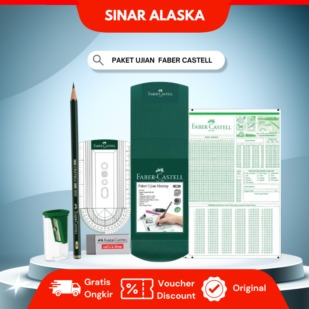

Paket Ujian Faber Castell Mantap Lengkap Pensil Lembaran Ujian Penghapus Rautan
