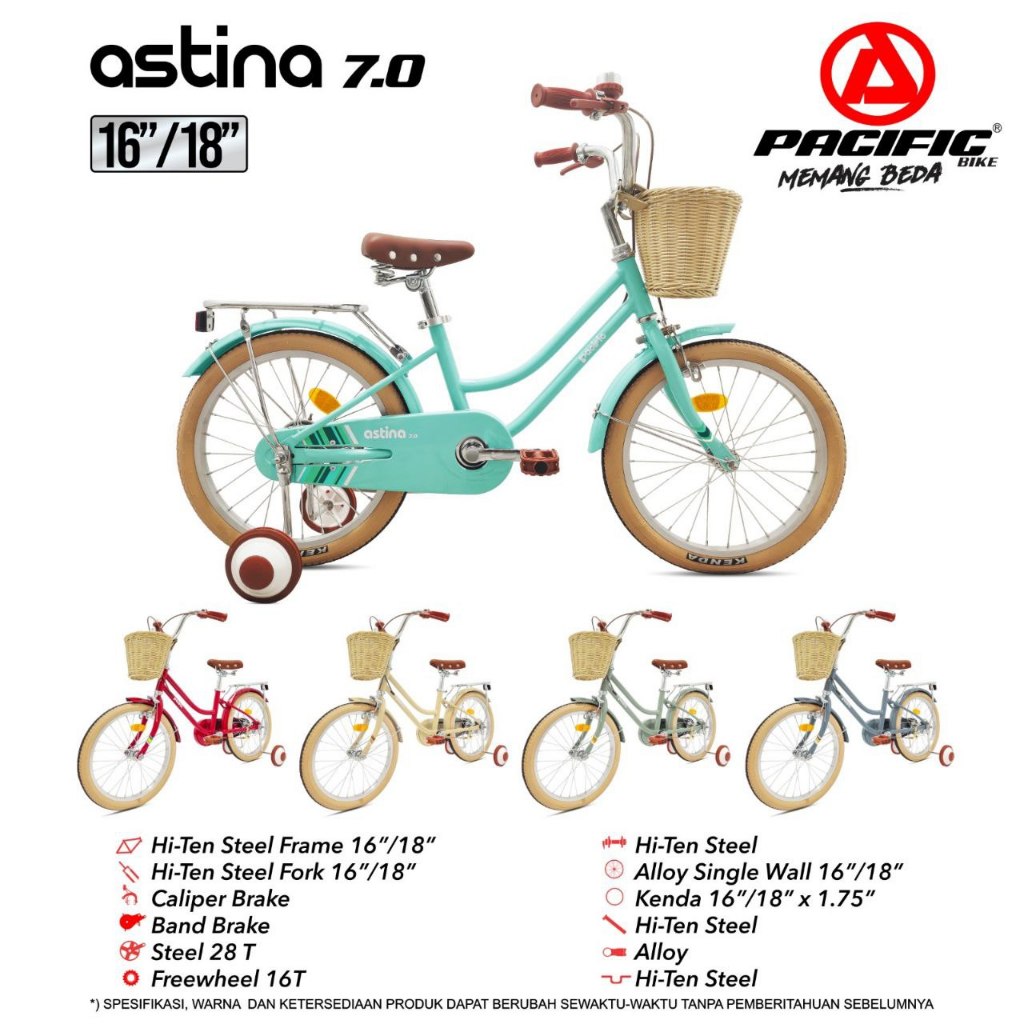 Sepeda Anak Perempuan Mini 16" Pacific Astina 7.0