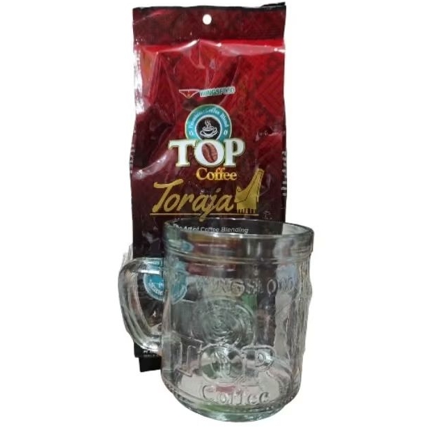 

TOP Coffee toraja berhadiah gelas kopi hitam bubuk arabica & robusta blend