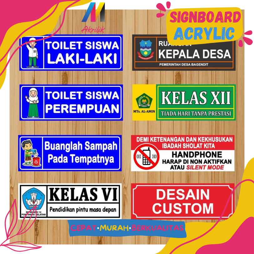 

SIGN AKRILIK / PAPAN NAMA RUANGAN CUSTOM AKRILIK