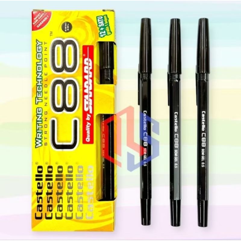 

PULPEN/ PEN/ BALPOIN STANDARD C88 BLACK 1 PACK ISI (12+1 =13 PCS)