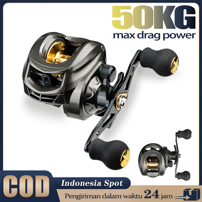 2024 Fishing Reel Fishing Rod Set Pancing BC Reel 7.2:1 Metal Fishing Reel Max Drag 8kg Sistem 1set 