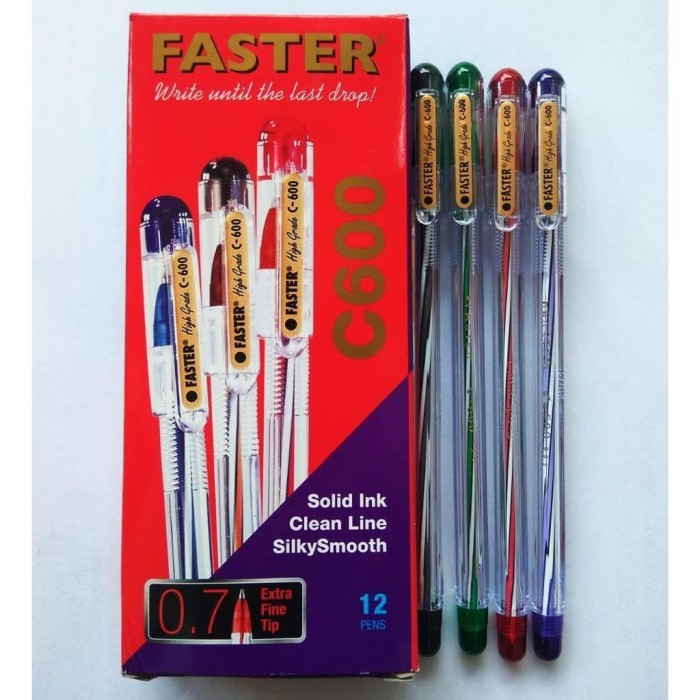 

Pulpen Faster C6 & C600 - Pulpen Tinta Halus, Nyaman Digunakan, Harga per Pcs