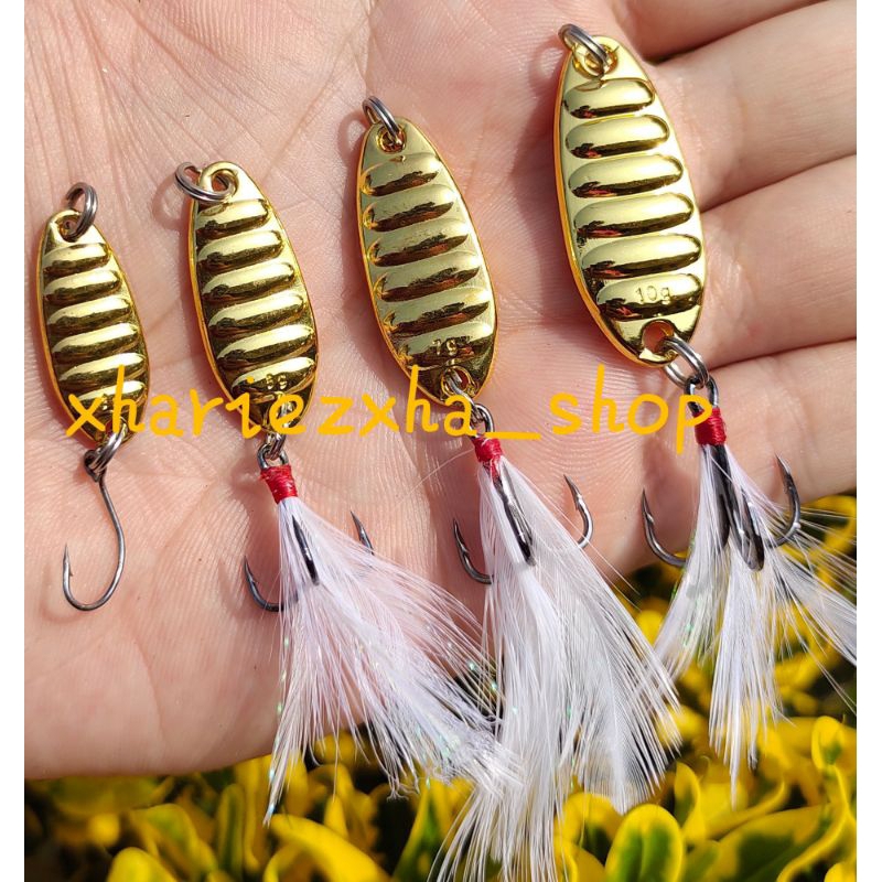 umpan casting spoon metal lure gold