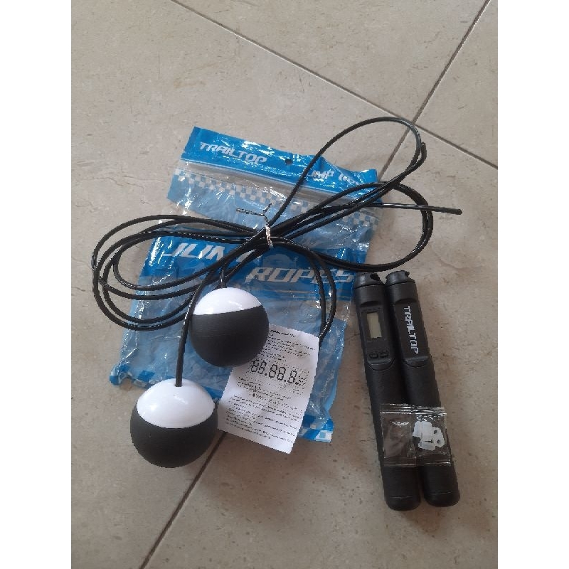 [PRELOVED] Trailtop 2in1 Lompat Tali PVC Skipping Rope Dan Bola Gravitasi Paket Alat Olahraga Fitnes