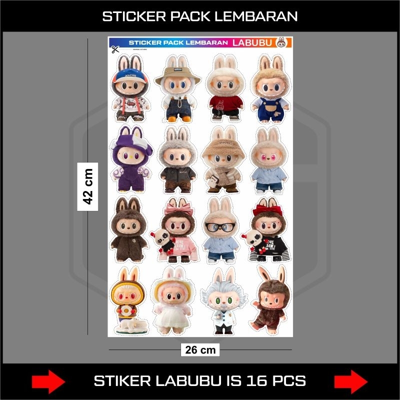 

Stiker Labubu Pack Lembaran / Stiker Labubu isi 16