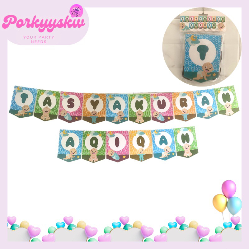 [Porkyyskw] Banner Tasyakuran Aqiqah/ Banner Aqiqah