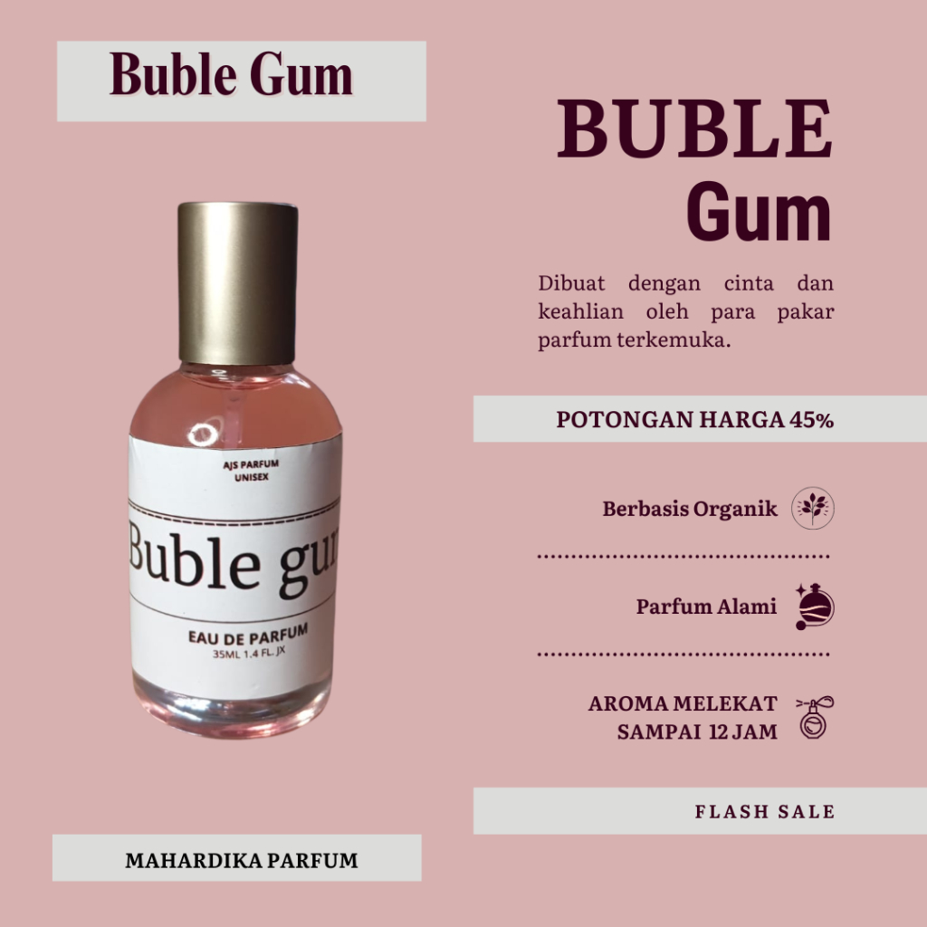 Parfum Bubble Gum Spesial Aroma Permen Karet Parfum Pemikat Pria Wanita Tahan Lama Original Tahan 24