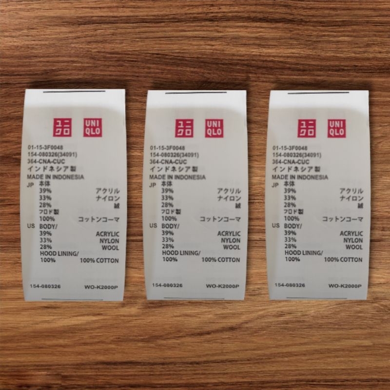 

TAG WASH UNIQLO isi 300 pcs
