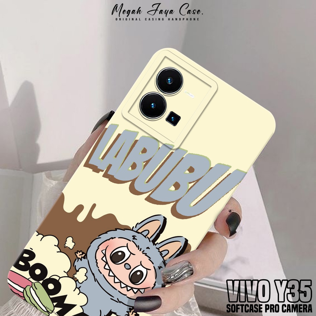 Case VIVO Y35 - Casing Hp VIVO Y35 Terbaru Motif labubu - Silikon Hp VIVO Y35 - Cover Hp - Kesing Hp