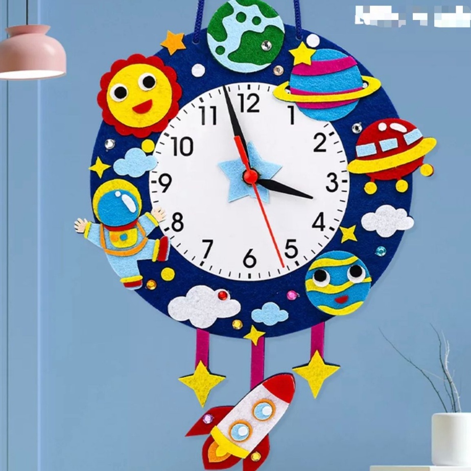 DIY Jam Dinding  Non woven Clock  Mainan Edukasi Anak  Prakarya Anak