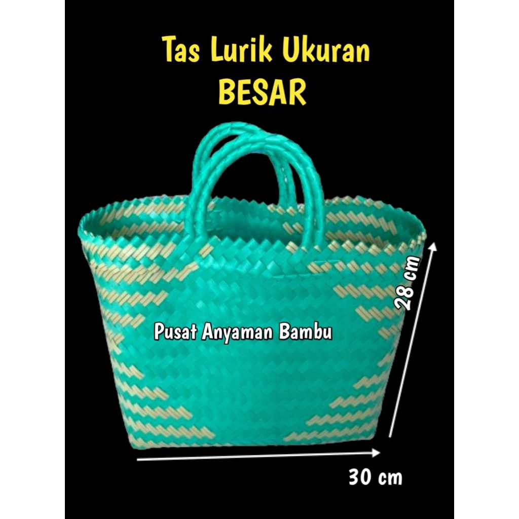 Tas Lurik Ukuran BESAR Tas anyaman Plastik Sintetis tas Belanjaan sayuran tas wadah bekal makanan
