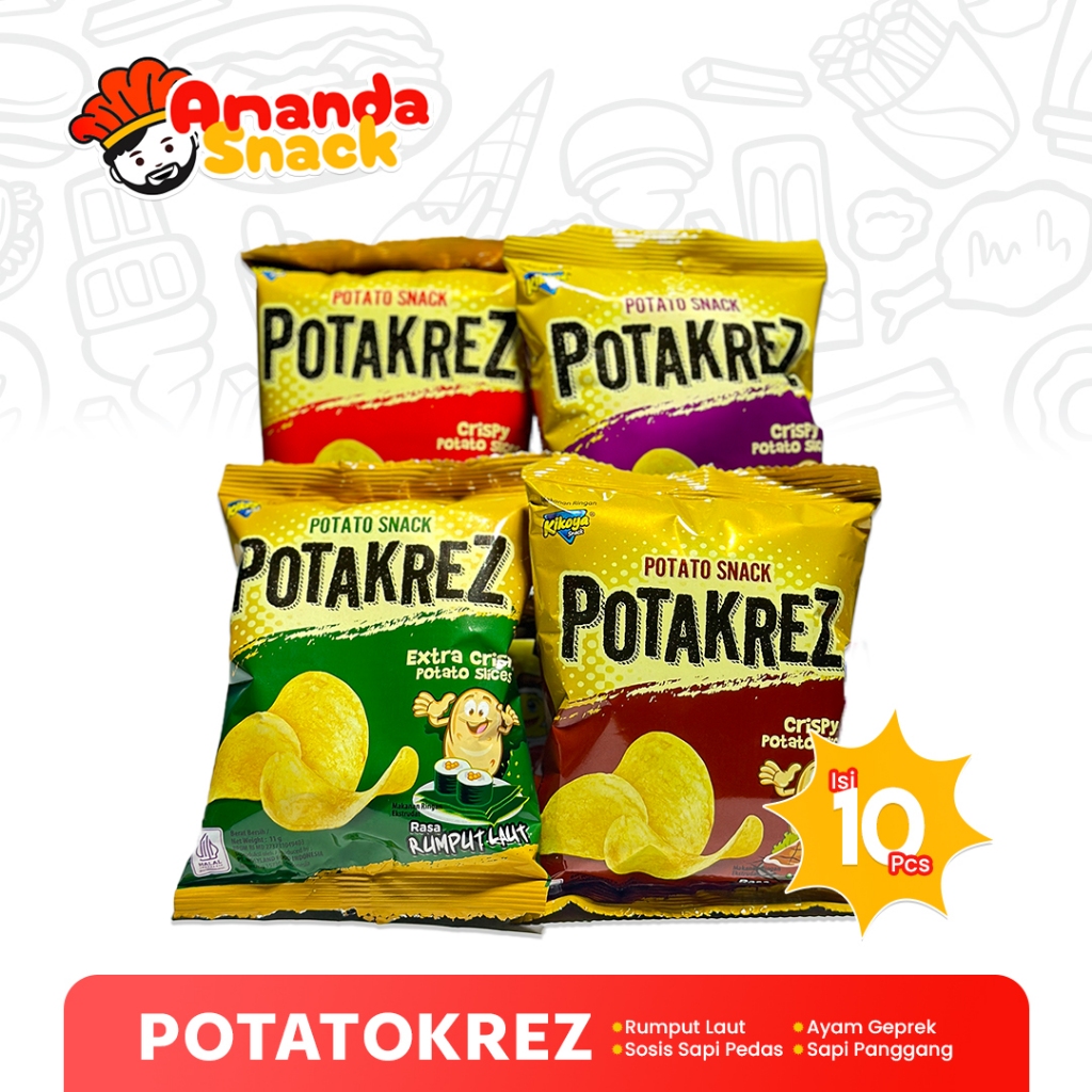 

Potakrez - Snack Keripik Kentang - Crispy isi 10 Pcs