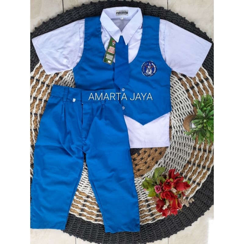 SERAGAM PAUD DAN TK COWOK BAJU PENDEK CELANA PANJANG LAKI-LAKI SERAGAM SEKOLAH WARNA BIRU PUTIH PGRI