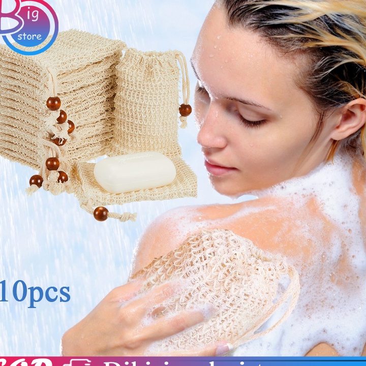 1pcs Kantong Sabun Batang Kantong Jaring Sabun Batang Sisal Soap Bag Pouch Sabun Batang Natural Exfo