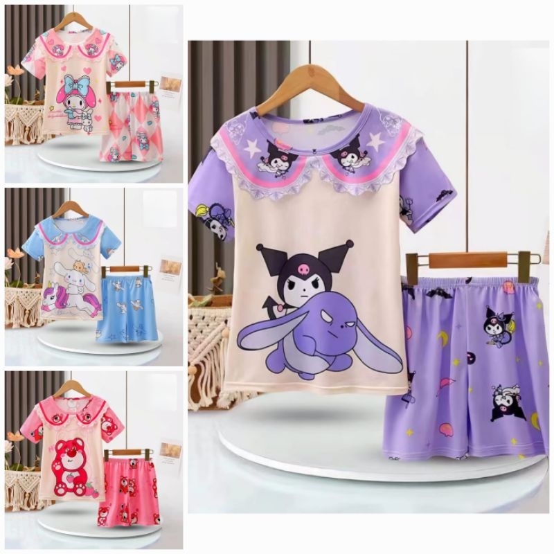 Piyama anak perempuan|Baju Tidur Anak Perempuan|setelan anak import usia 3_13thn