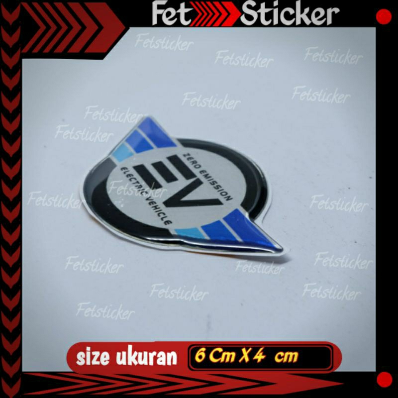 Emblem Timbul Motor Listrik / Emblem Logo EV / Emblem Speda Listrik