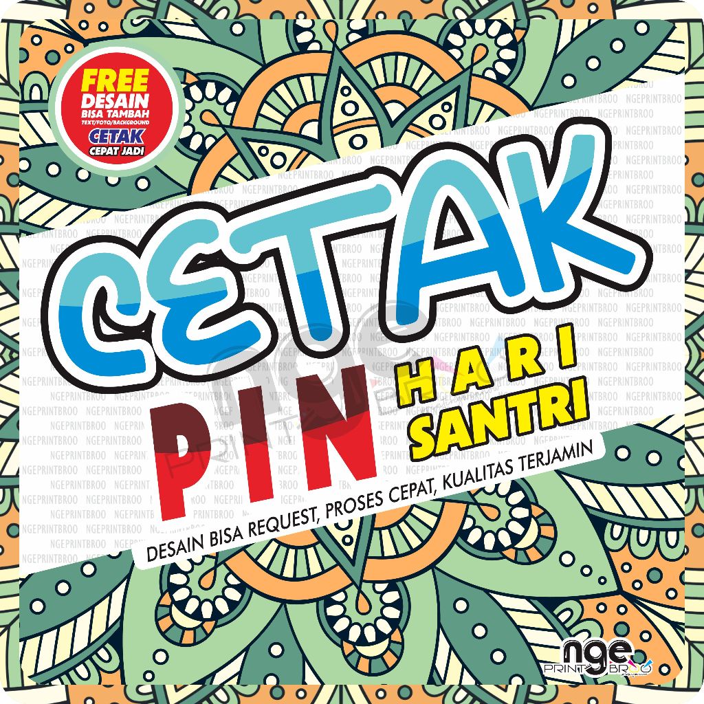 PIN HARI SANTRI / PIN ACARA / PIN HARI BESAR / KECIL / BESAR / CUSTOM / CEPAT