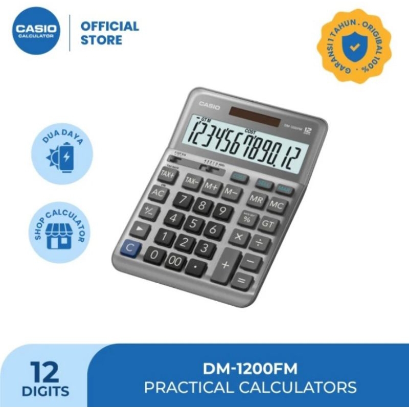 

CASIO DM-1200FM ~ Calculator Casio 12 Digit / Kalkulator Casio Original