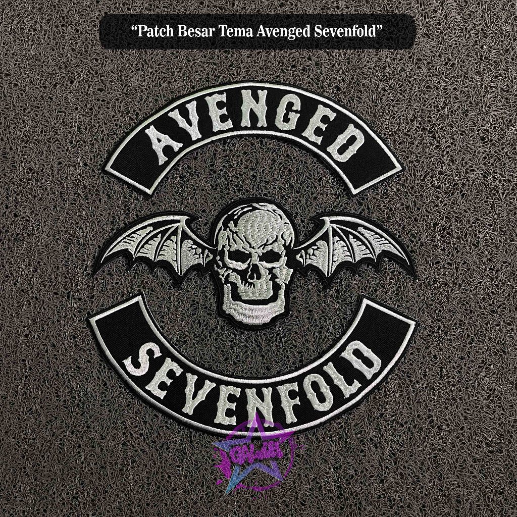 Patch Besar Avenged Sevenfold Back Patch Bordir Tempelan Jahit Patch Bordir isi 3 Iron Patch Musik B