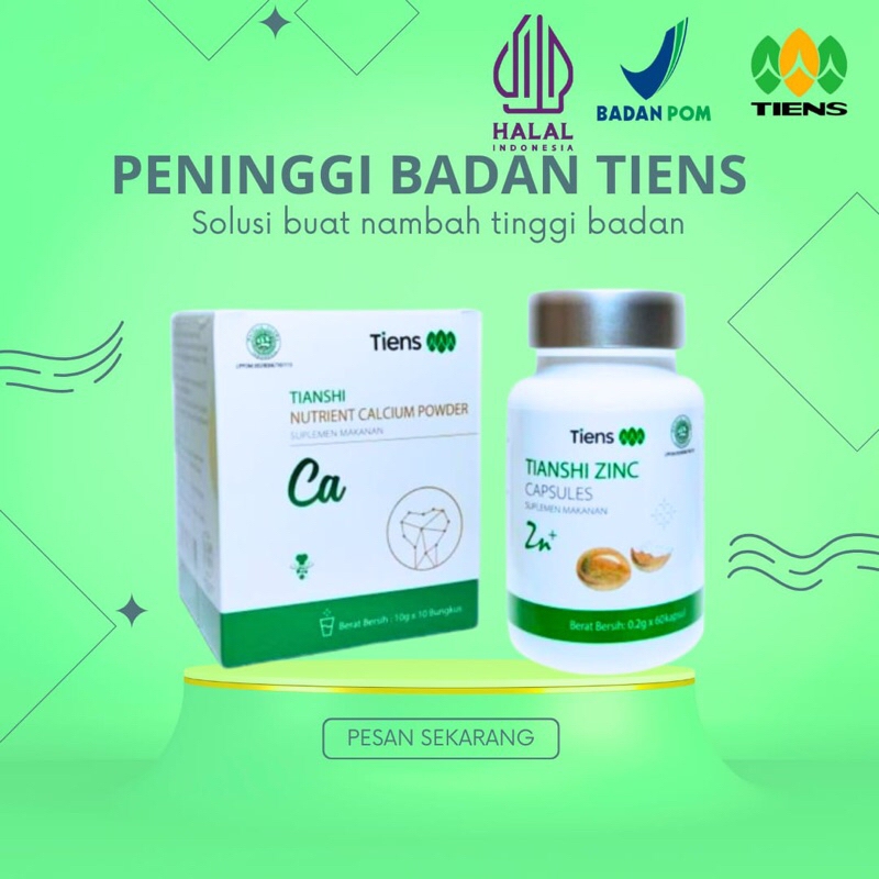 Peninggi Badan Tiens Best Seller Original | Susu Kalsium NHCP dan Zinc Tienshi Original Ampuh