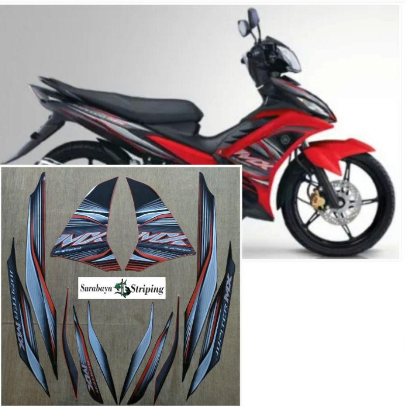 Striping sticker Yamaha Jupiter MX 135 Merah tahun 2012
