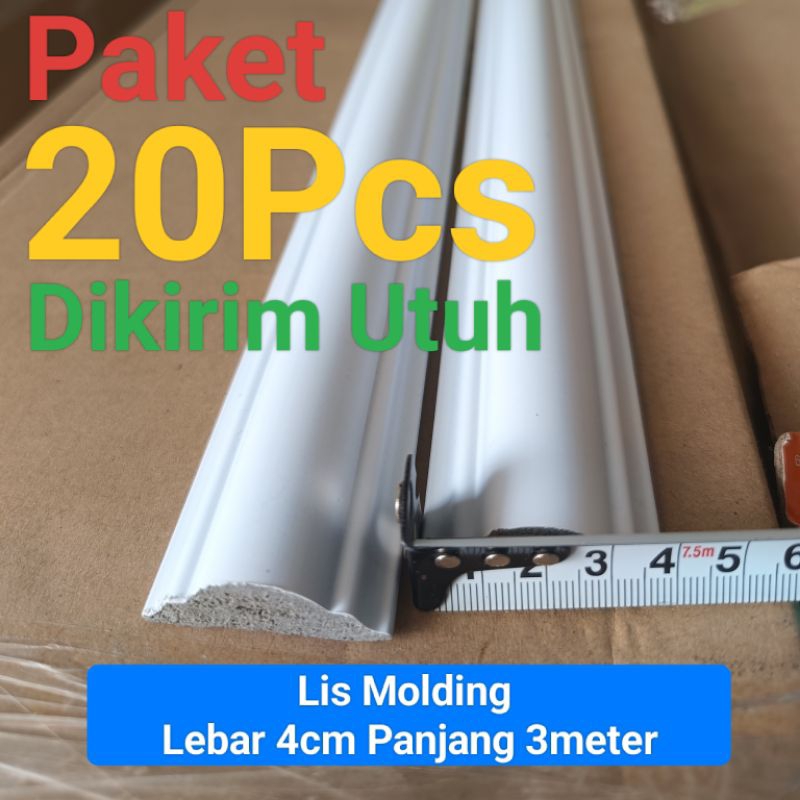 molding dinding pvc (20pcs) Lebar 4cm x 3meter harga grosir/list molding pvc premium/molding dinding