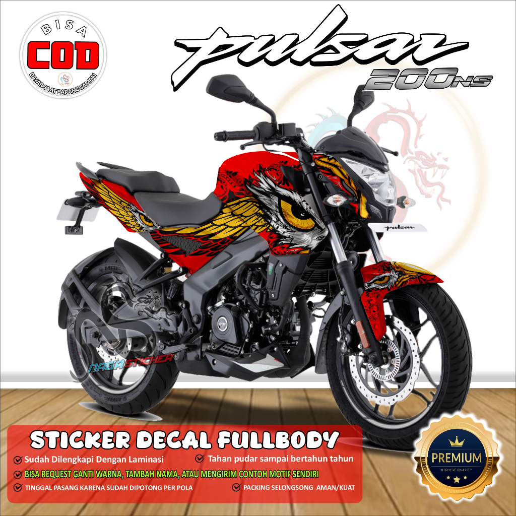 COD | Decal Sticker Striping Motor Full Body Pulsar NS200 Variasi Manuk NS1011 Free Design Custom