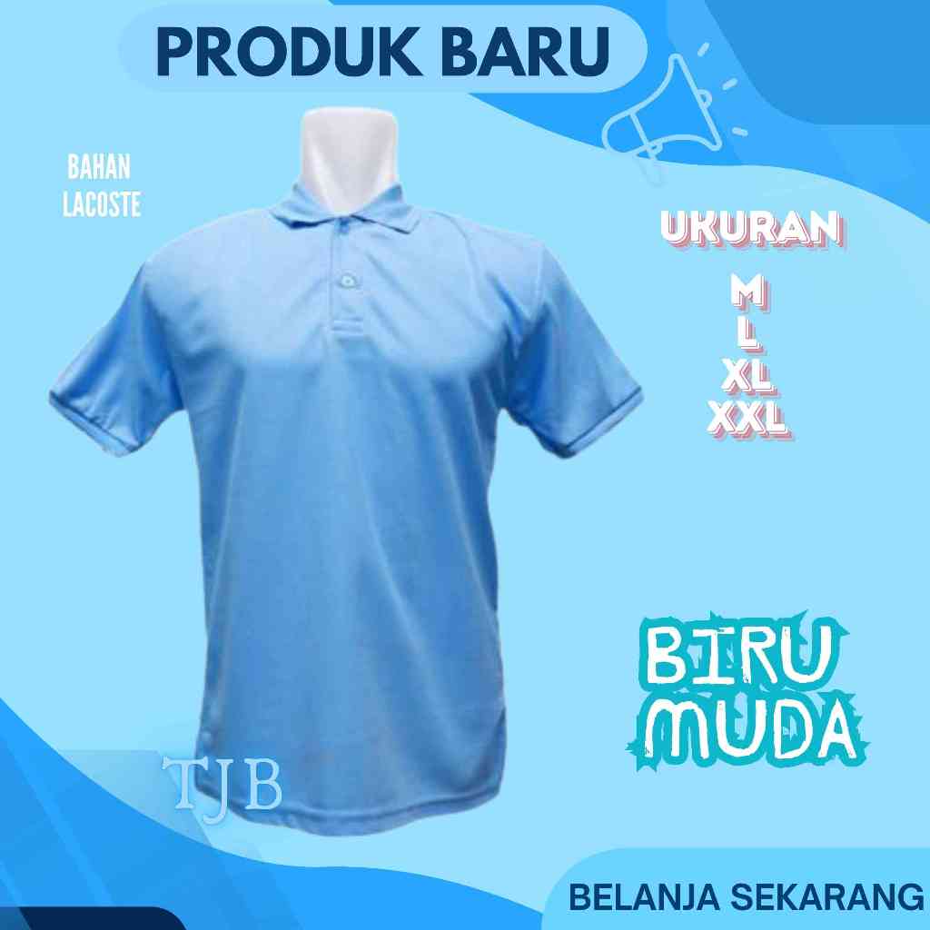 KING 028#KAOS BIRU MUDA #KAOS POLOS BIRU MUDA #KAOS LAKOSTE BIRU MUDA #WARNA BIRU MUDA# PRIA -WANITA