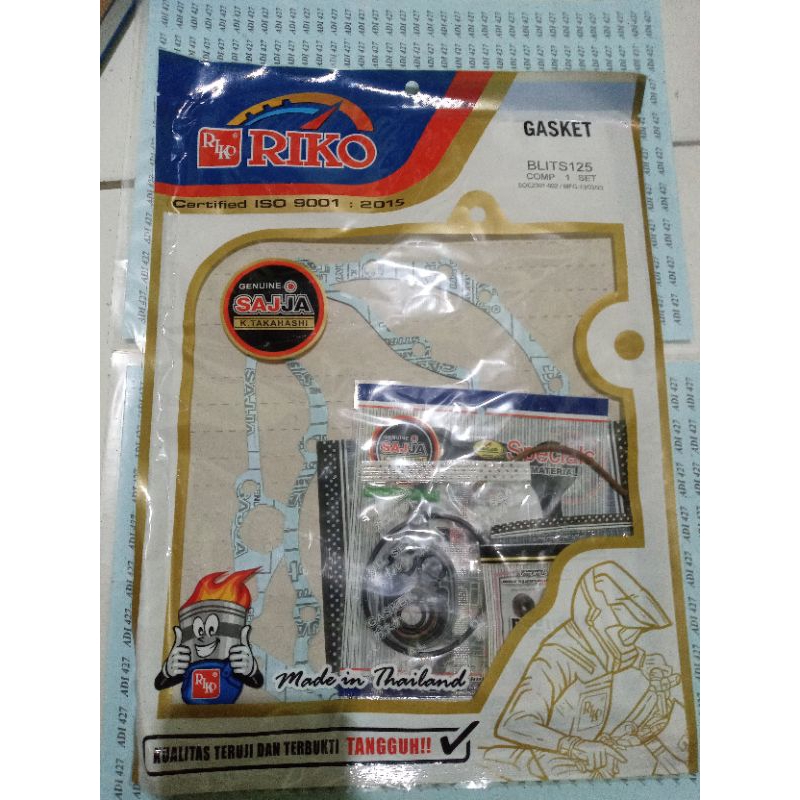 PAKING FULLSET/TOPSET BLITZ JOY/GASKET FULL SET/TOP SET KAWASAKI ATHLETE ATLETE BLITZ JOY 125 RIKO