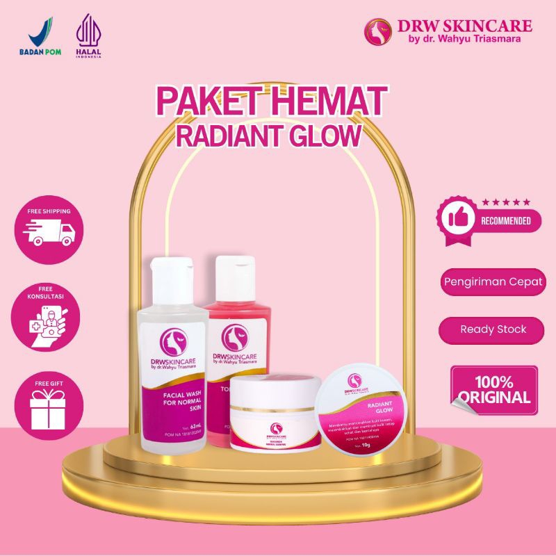 DRW SKINCARE PAKET RADIANT GLOW ORIGINAL PAKET HEMAT BRIGHTENING WHITENING RACIKAN NCF BUMIL BPOM