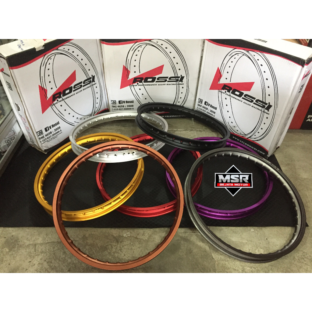 Lingkar Velg Alloy Rossi 185 Ring 17 wm Blast Excel Kulit jeruk Silver Black.
